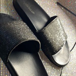 Black Crystal Sandals